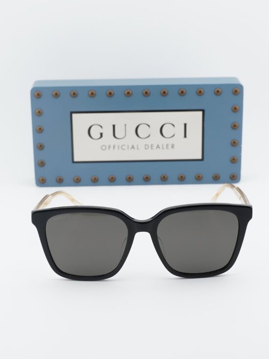 Gucci GG1121SA 001 Square Sunglasses - Black/Grey main image 5